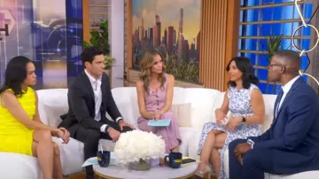 Robe sans manches Maje Rikalia portée par Tara Narula vue dans Good Morning America le 19 juin 2025