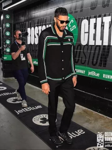 Jordan 1 Retro Low x Travis Scott Black Phantom worn by Jayson Tatum on the Instagram account @celtics