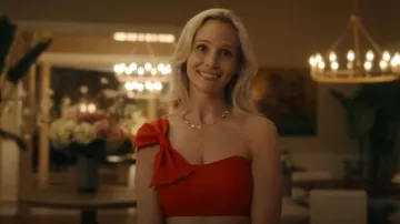 Ted Baker Red Liennaa One Shoulder Bow Bikini Top worn by Bess Sinclair (Candice King) as seen in We Were Liars (S01E01)
