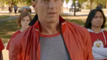 Cobra Kai William Zabka Red Bomber Jacket worn by Johnny Lawrence (William Zabka) in Cobra Kai