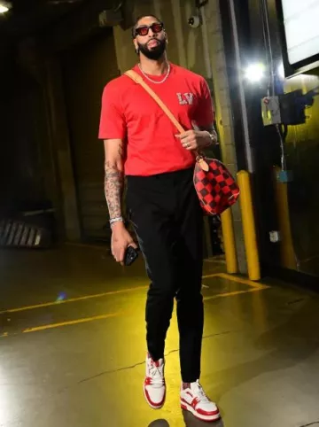 Rhude x Thierry Lasry Black & Red Rhevision 101 Sunglasses worn by Anthony Davis on the Instagram account @nbafashionfits