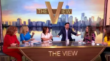Theory Treeca 'Good Linen' Pull-On Pants worn by Joy Behar as seen in The View on  June 20, 2025