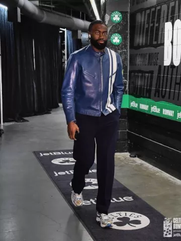 Asics 2160 x Gallery Dept. Blue Paint Splatter usado por Jaylen Brown en la cuenta de Instagram @celtics