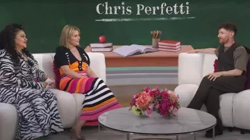 Homme Plissé Issey Miyake Tailored Pleats 2 Trousers worn by Chris Perfetti as seen in Today with Jenna & Friends on June 19, 2025