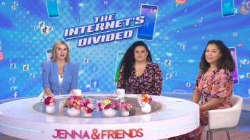 Vestido floral Kachel Eloise en rosa usado por Arianna Davis como se vio en Today with Jenna & Friends el 20 de junio de 2025