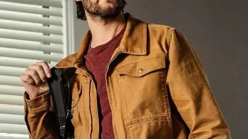 The Institute Tim Jamieson Brown Denim Jacket worn by Tim Jamieson (Ben Barnes) in The Institute