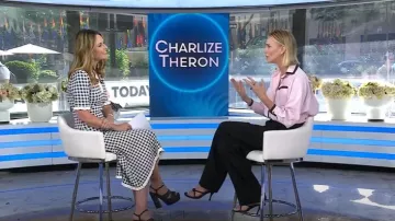 Jimmy Choo Ellison Studded Leather Platform Sandals worn by Savannah Guthrie as seen in Today on June 23, 2025