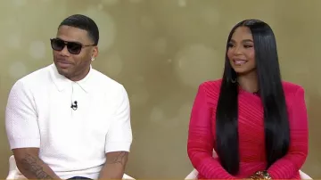Minivestido de manga larga de punto Balmain Flechage usado por Ashanti como se ve en Hoy el 23 de junio de 2025