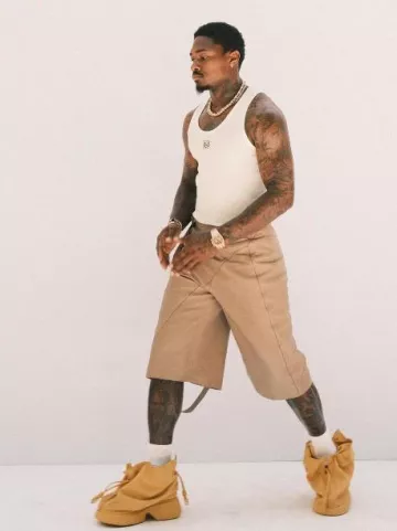 Loewe White Anagram Ribbed Tank Top worn by Stefon Diggs on the Instagram account @buffalobills