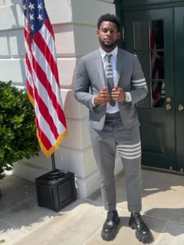 Prada Black Leather Monolith Shoes worn by JuJu Smith-Schuster on the Instagram account @juju