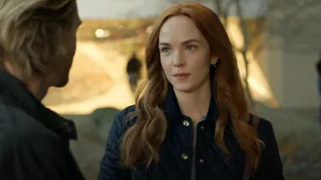 Zara Quilted Denim Bomber worn by Maggie Sullivan (Morgan Kohan) as seen in Sullivan's Crossing (S03E09)