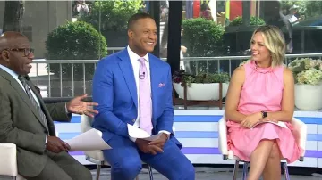 Vince Camuto Highneck Tiered Shift Dress worn by Dylan Dreyer as seen in Today on June 24, 2025