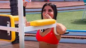 Sujetador deportivo Gymshark Minimal usado por Huda Mustafa como se ve en Love Island (S07E09)