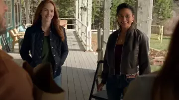 Only Onljane Bomber Jacket Chocolate Brown worn by Sydney Shandon (Lindura) as seen in Sullivan's Crossing (S03E10)