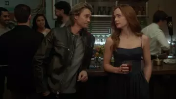 Gap Leather Biker Jacket worn by Cal Jones (Chad Michael Murray) as seen in Sullivan's Crossing (S03E10)