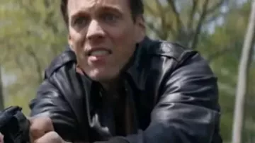 Fog of War Gene Lewis Black Leather Jacket worn by Gene Lewis (Jake Abel) in Fog of War