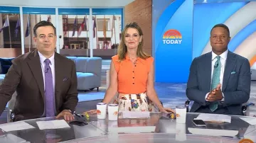 Haut polo en tricot côtelé A.L.C. Taylor porté par Savannah Guthrie, comme on le voit dans Today le 26 juin 2025