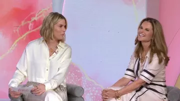Lela Rose Fringe Button Down Crop Top usado por Jenna Bush Hager como se ve en Today el 25 de junio de 2025