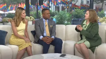 Veronica Beard Allora Beaded Midi Skirt worn by Savannah Guthrie as seen in Today on June 27, 2025