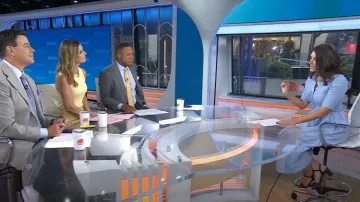 Maeve Short-Sleeve Smocked Midi Shirt Dress worn by Liz Kreutz as seen in Today on June 27, 2025