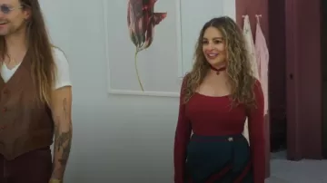 Ralph Lauren des années 1980 en coton laine sud-ouest Mini Wrap jupe portée par Unknow comme on le voit dans Down Home Fab (S03E05)