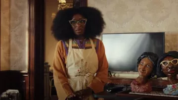 Romwe Embroidered Apron worn by Amber (Cynthia Erivo) as seen in Poker Face (S02E01)