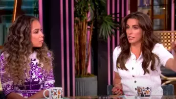 Self Portrait Sequined Crochet Cardigan worn by Alyssa Farah Griffin as seen in The View on June 27, 2025