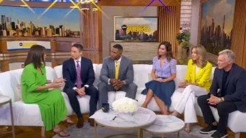 Gucci Monogram Thong Heel Sandals worn by Juju Chang as seen in Good Morning America on June 27, 2025