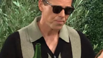 The Young And The Restless 2025 Billy Abbott Striped Knit Shirt of Billy Abbott (Billy Miller) in The Young and the Restless (S50)