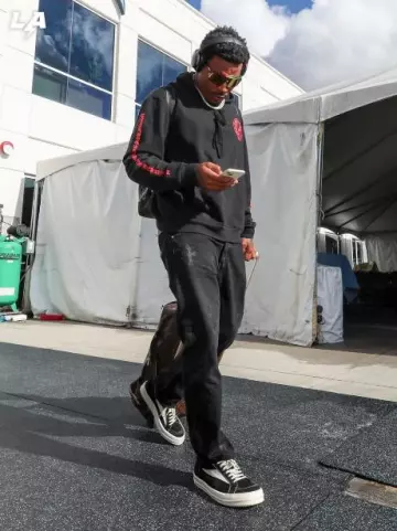 Chrome Hearts Black & Red Website Horseshoe Hoodie worn by Derwin James Jr. on the Instagram account @chargers