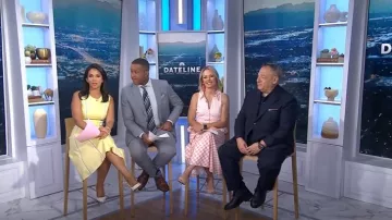 Dior J'Adior Slingback Patent Pumps worn by Laura Jarrett as seen in Today on June 30, 2025