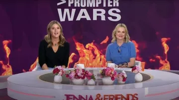 J. Crew Brushed Cashmere Short-sleeve Sweater-polo worn by Amy Poehler as seen in Today with Jenna & Friends on June 30, 2025