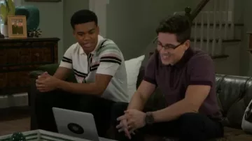 Express Textured Tipped Cotton Short Sleeve Sweater Polo worn by Bradley 'Smitty' Smith (Mike C. Manning) as seen in Beyond the Gates (S01E77)