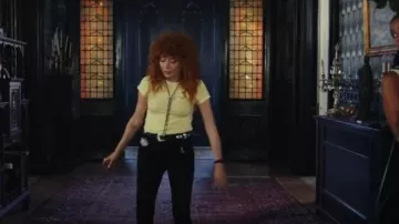 Anthony Thomas Melillo Baby Ringer T-Shirt worn by Charlie Cale (Natasha Lyonne) as seen in Poker Face (S02E02)