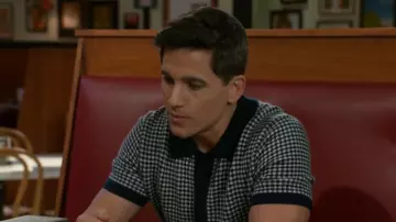 Short-sleeve Cashmere Cardigan Sweater-polo worn by  Bradley 'Smitty' Smith (Mike C. Manning) as seen in Beyond the Gates (S01E79)