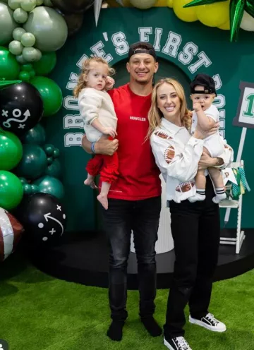 Moncler Fragment Red Circus Logo T-Shirt worn by Patrick Mahomes II on the Instagram account @patrickmahomes