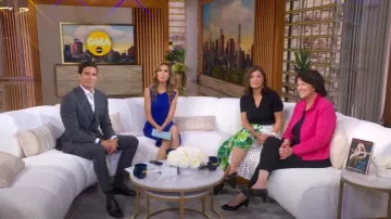 Plan C x RTR Asymmetric Pleated Midi Skirt worn by Juju Chang as seen in Good Morning America on July 3, 2025