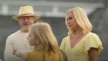 Forever New Yellow Dress worn by Tipper Sinclair (Wendy Crewson) as seen in We Were Liars (S01E06)