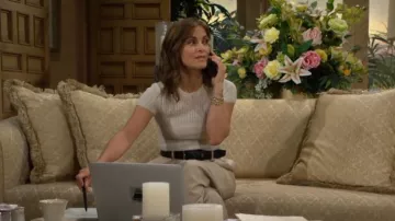 Ceinture en cuir matelassé Kurt Geiger portée par Taylor Hayes (Rebecca Budig) comme on le voit dans The Bold and the Beautiful le 29 juin 2025