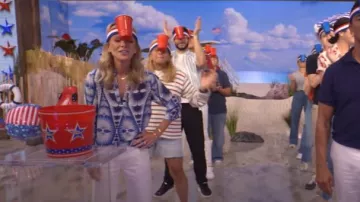 Lotty B Kim Blouse worn by Kelly Ripa as seen in LIVE with Kelly and Mark on July 4, 2025