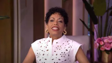 Milly Natalia Eyelet Embroidered Cotton Top worn by Liza Colón-Zayas as seen in LIVE with Kelly and Mark on July 2, 2025