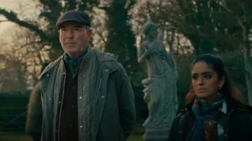 Barbour Men's Lowerdale Gilet worn by Conrad Harrigan (Pierce Brosnan) as seen in MobLand (S01E03)