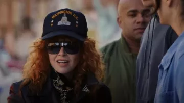 Vintage 80s Distressed Washington DC Spell Out Trucker Hat worn by Charlie Cale (Natasha Lyonne) as seen in Poker Face (S02E10)