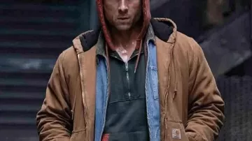 The Running Man Glen Powell Chaqueta marrón usada por Ben Richards (Glen Powell) en The Running Man