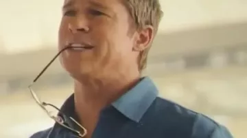 F1 The Movie Brad Pitt Chemise brodée bleue de Sonny Hayes (Brad Pitt) en F1