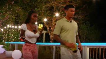 Fashion Nova Sweet Talking Gingham Capri Legging worn by Olandria Carthen as seen in Love Island (S07E25)