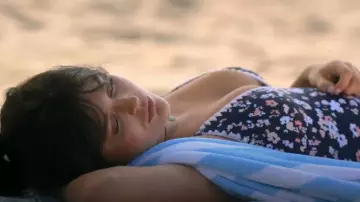 Cupshe One Piece Swimsuit Deep V Neck Back Crisscross Lace Up worn by Cadence Sinclair (Emily Alyn Lind) as seen in We Were Liars (S01E07)