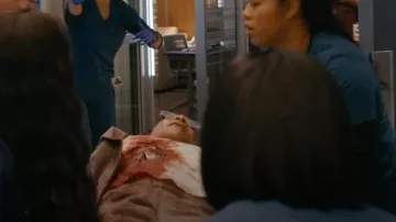 Brunello Cucinelli Silk Tank Top in White worn by Sharon Goodwin (S. Epatha Merkerson) as seen in Chicago Med (S10E09)