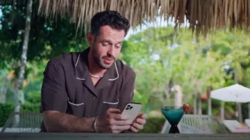 Abercrombie & Fitch Camp Collar Cropped Cupro Shirt worn by Jeremy Simon as seen in Bachelor in Paradise (S10E01)