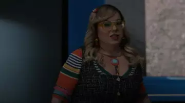 Cardigan cargo multicolore Staud porté par Penelope Garcia (Kirsten Vangsness) comme on le voit dans Esprits criminels (S18E07)